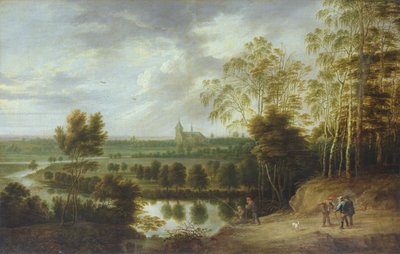 Landscape with Fisherman by Lucas van Uden